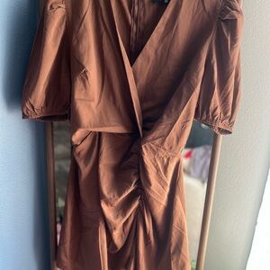 AX Paris Rust Mini Wrap Dress